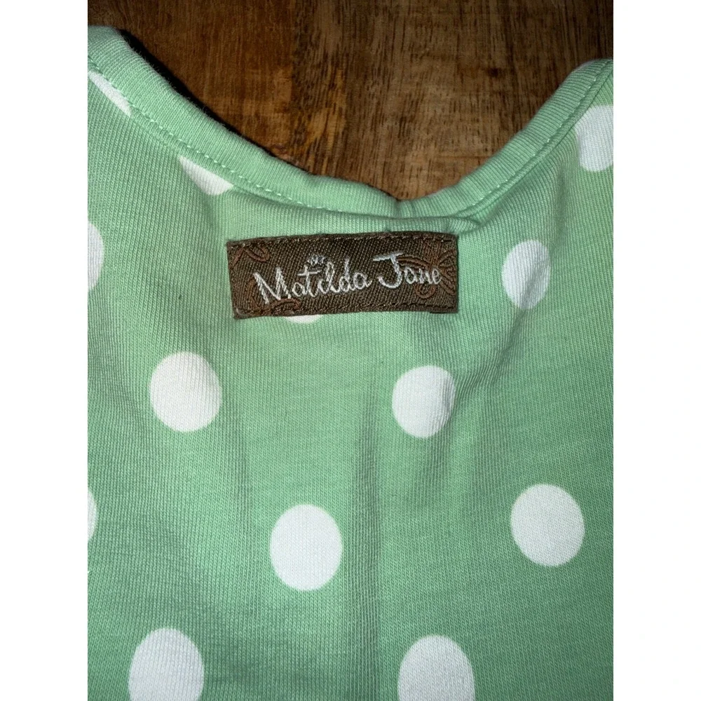 Matilda Jane Girls Floral Polka Dot Ruffle Romper 18-24M Green Pink Cream